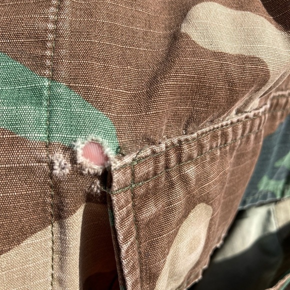 Men's Vintage Unbranded Jacket Camo Button-Down NO SIZE DISTRESSED 80s Grunge - Picture 8 of 16